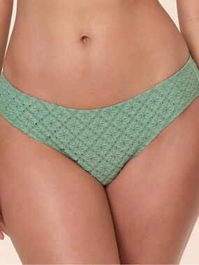 Andie Sage Green Lace-Textured Bikini Bottoms